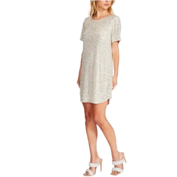 BB Dakota by Steve Madden | Silver Hit the Lights Sequin Shift Dress NWT | XL - Picture 14 of 14